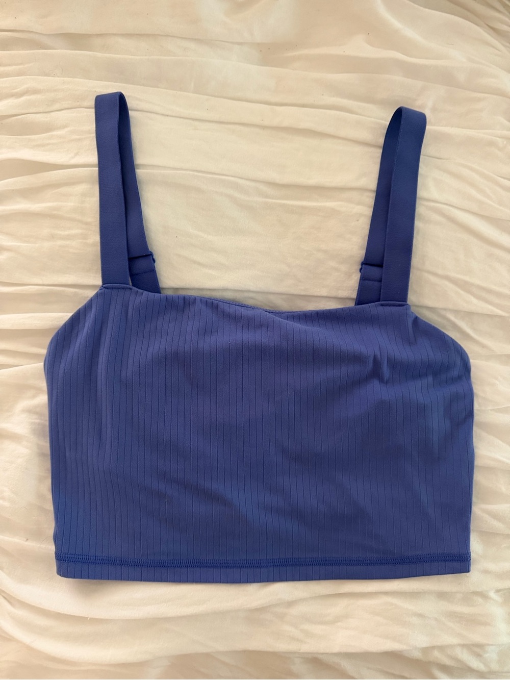 OFFLINE by Aerie Real Me Ribbed Sports Bra Crop Tank Top Blue Size S